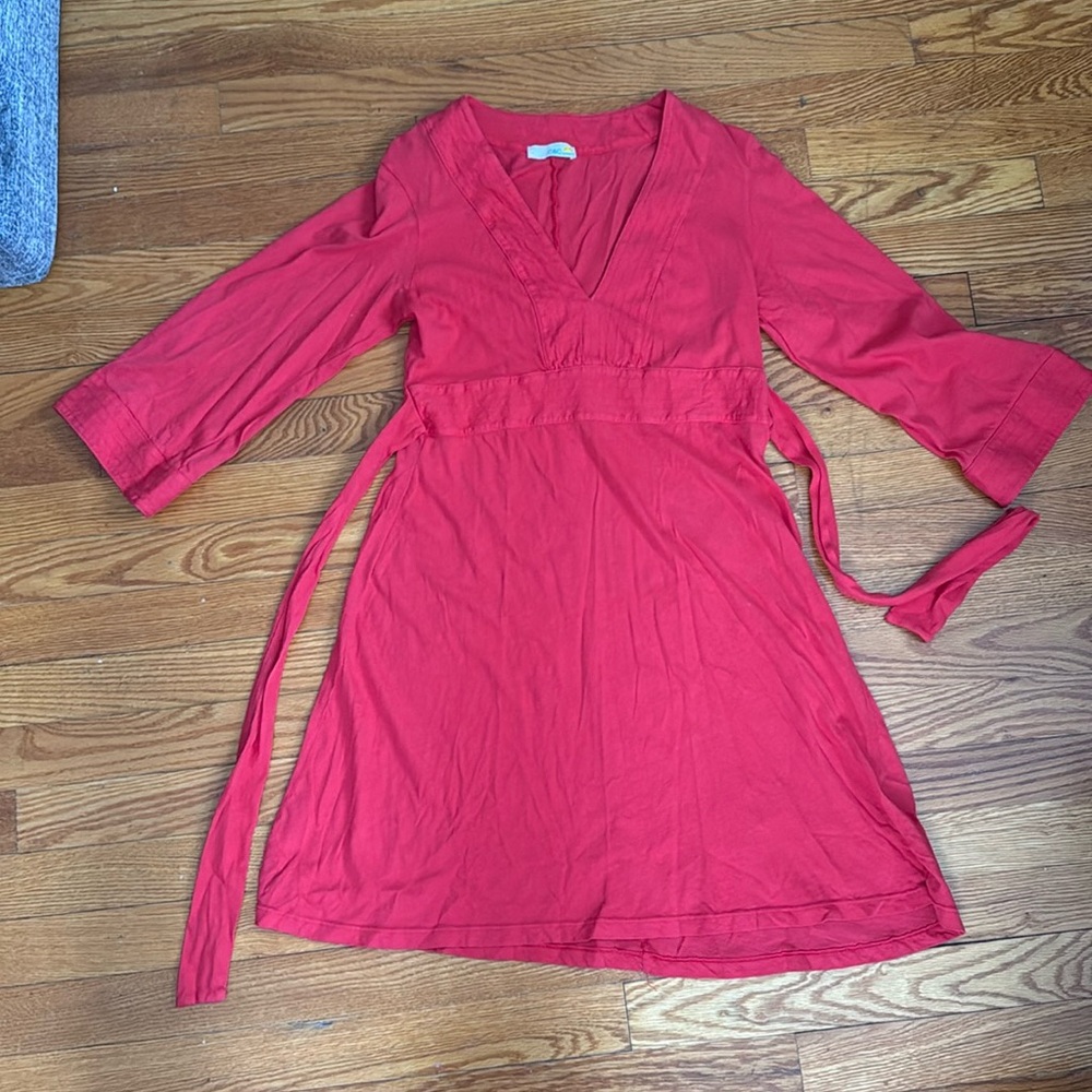 C&C California red dress with tie back. Size M